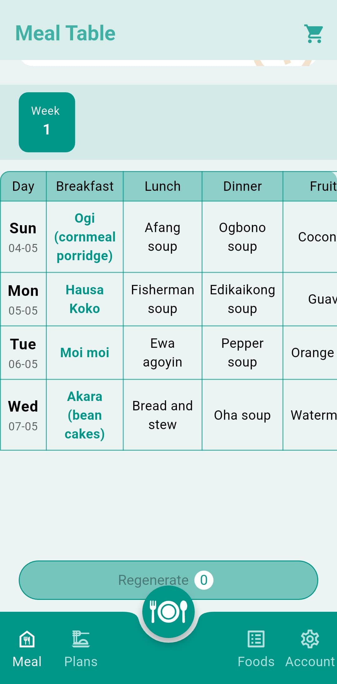 Healthy meal prepared with Mealble